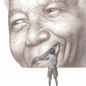 Mandela, laugh forever by Agim Sulaj-Italy/best cartoon-2013