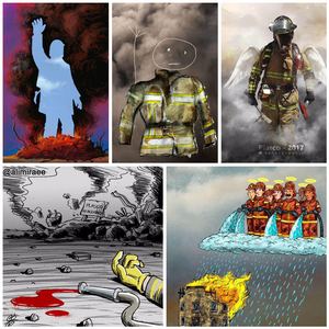 Gallery of artworks about Iranian firefighters-Plasco