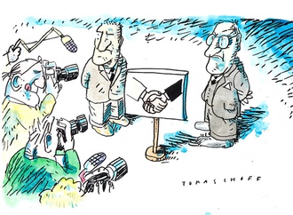 Dusche By Jan Tomaschoff, Politics Cartoon
