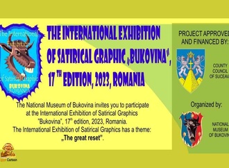 Participants of the 17th International Exhibition of Satirical Graphics Bukovina in Romania