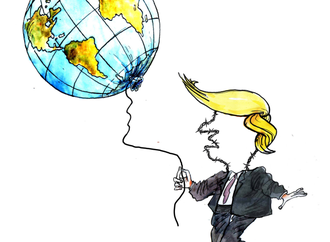 BARBED WIRE TRUMP AND BALLOON WORLD