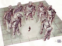 Analyzing the Cartoon: A Robot Society and the Human Footprint