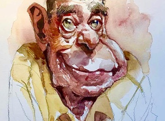 jerry lewis watercolor sketch