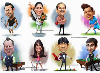 Gallery of  Caricatures by Mahesh Nambiar From India