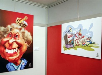 Iran cartoon exhibition exposes UK interventionism under Queen