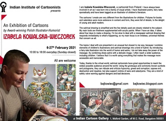 Exhibition of Izabela Kowalska-Wieczorek on indiatoons