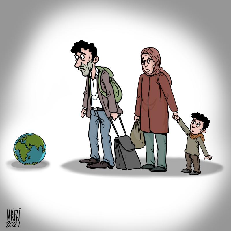 World Refugee day Mahmoud Rifai Jordan Irancartoon