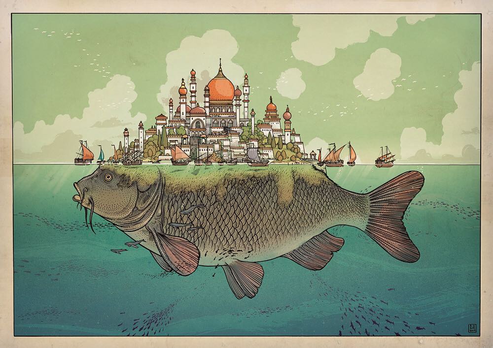 Город рыба 6. Синдбад мореход рыба остров. Чудо юдо рыба кит. Рыба город. Чудо рыба.