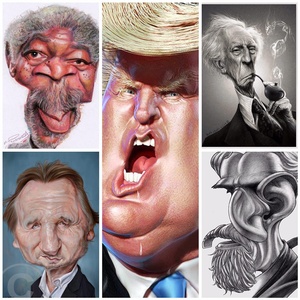 Gallery of Selected Caricatures of World Artists